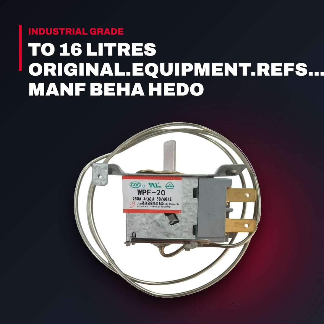 Beha Hedo – Thermostat, 460V/3Ph/60Hz Supply, For Deep Fat Fryer