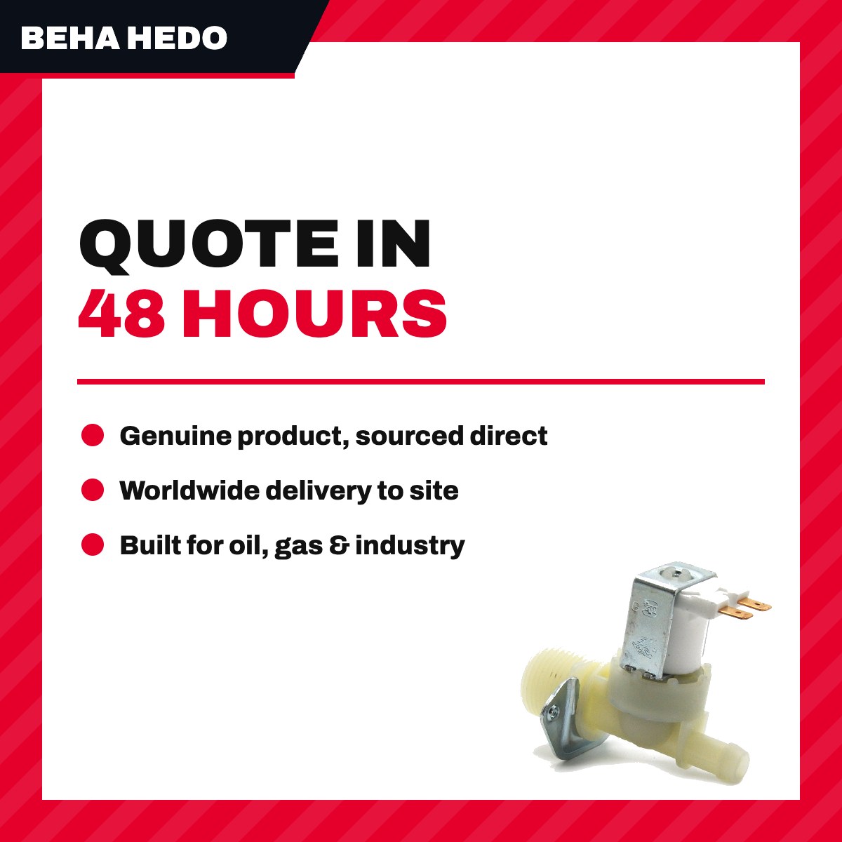 Beha Hedo 5001439005 – Valve Solenoid – For Dish Washer