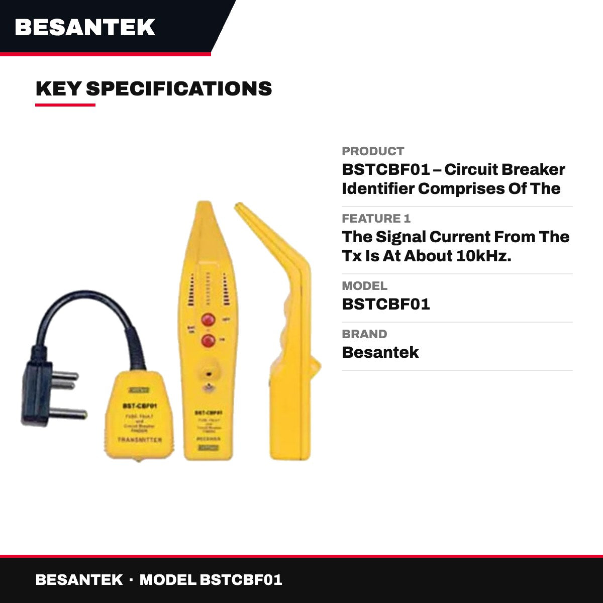 Besantek BST­CBF01 – Circuit Breaker Identifier Comprises Of The Receiver And The Transmitter.