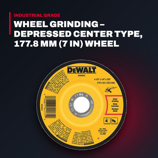 Black And Decker Manufacturing DW4719 – Wheel Grinding – Depressed Center Type, 177.8 Mm (7 In) Wheel