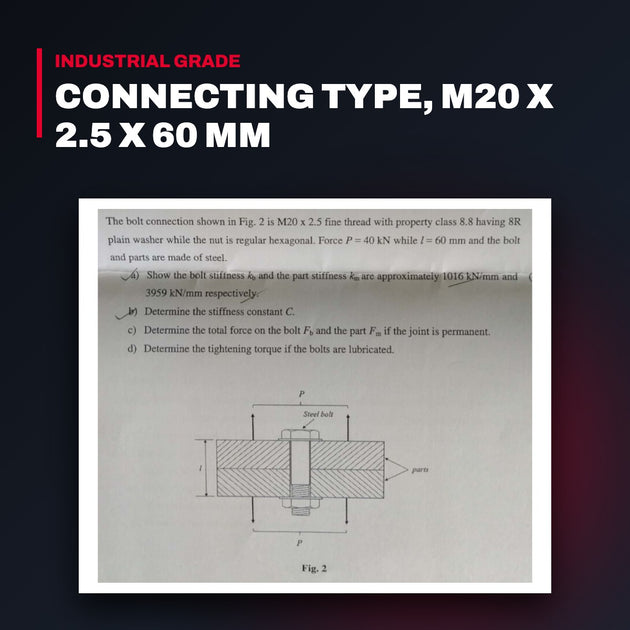 Bolt Assembly – Connecting Type, M20 X 2.5 X 60 Mm