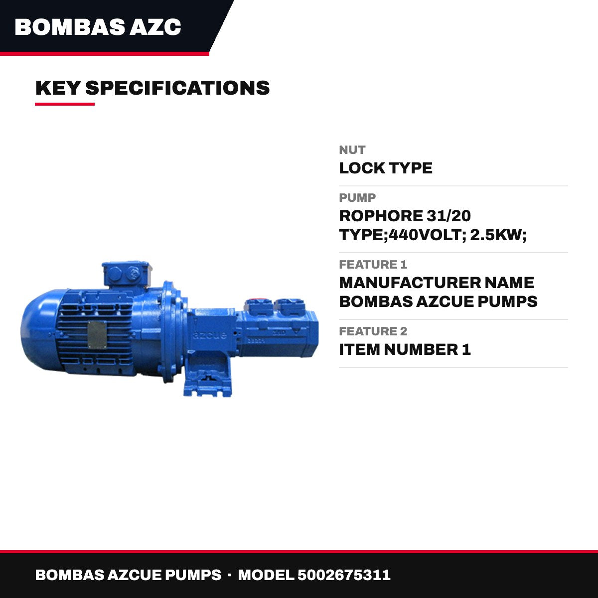 Azcue Pumps – Lock Nut
