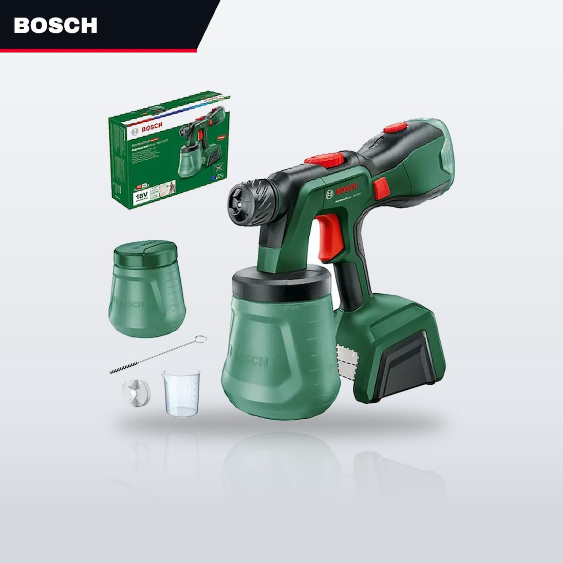 Bosch AdvancedSpray 18V-500 – Cordless Paint Spray Gun with Battery Set & Charger