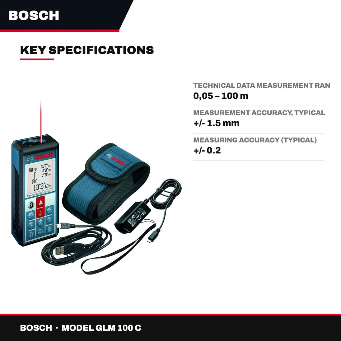 Bosch GLM 100 C – Professional Laser Rangefinder