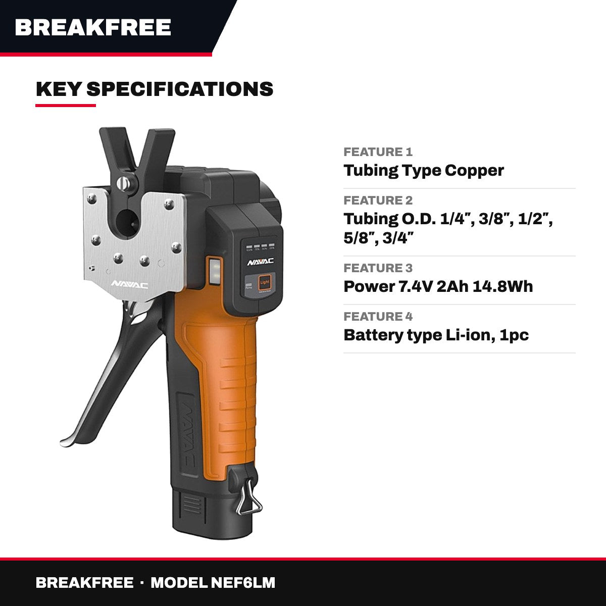 BreakFree NEF6LM – Cordless Power Flaring Tool