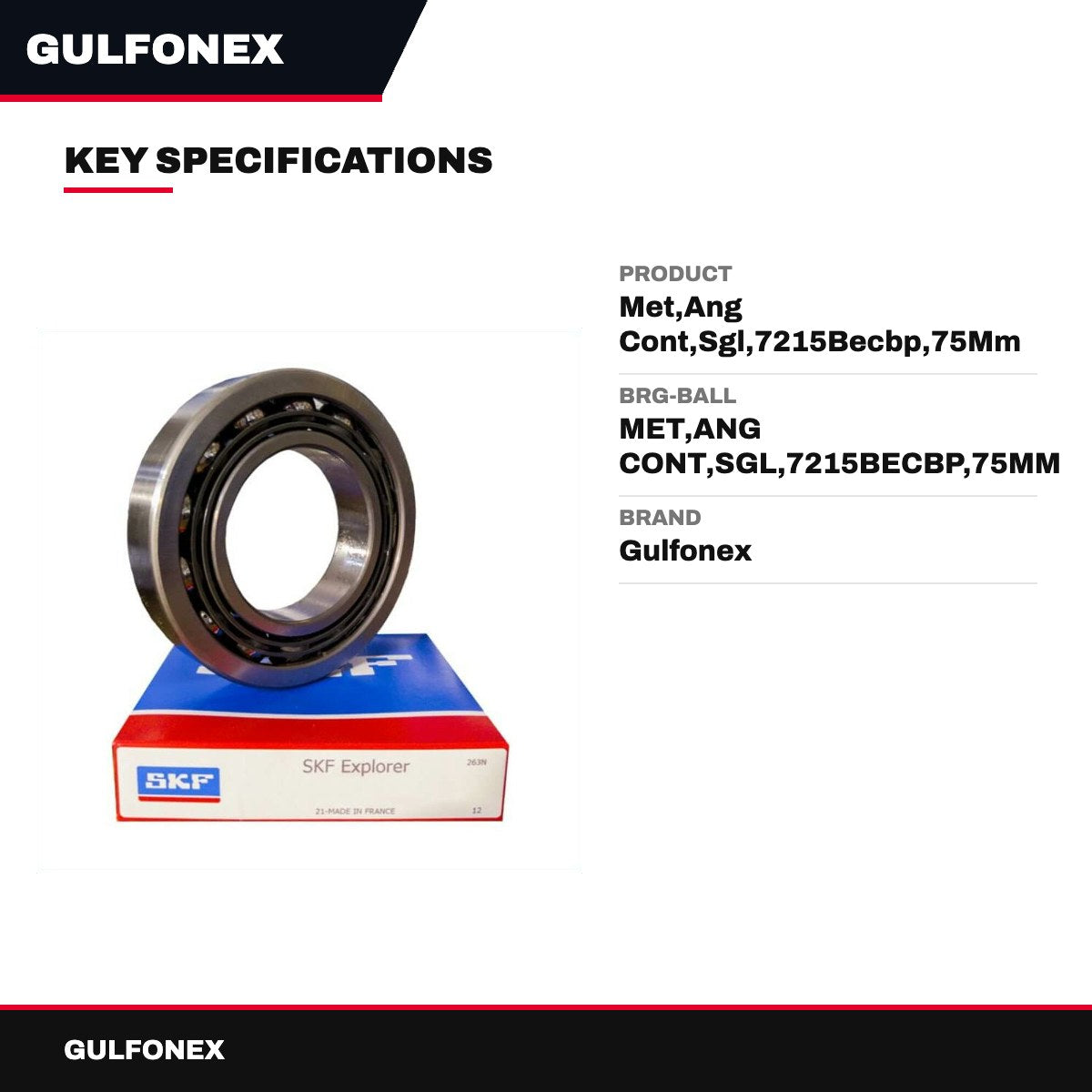 Brg-Ball – Met,Ang Cont,Sgl,7215Becbp,75Mm