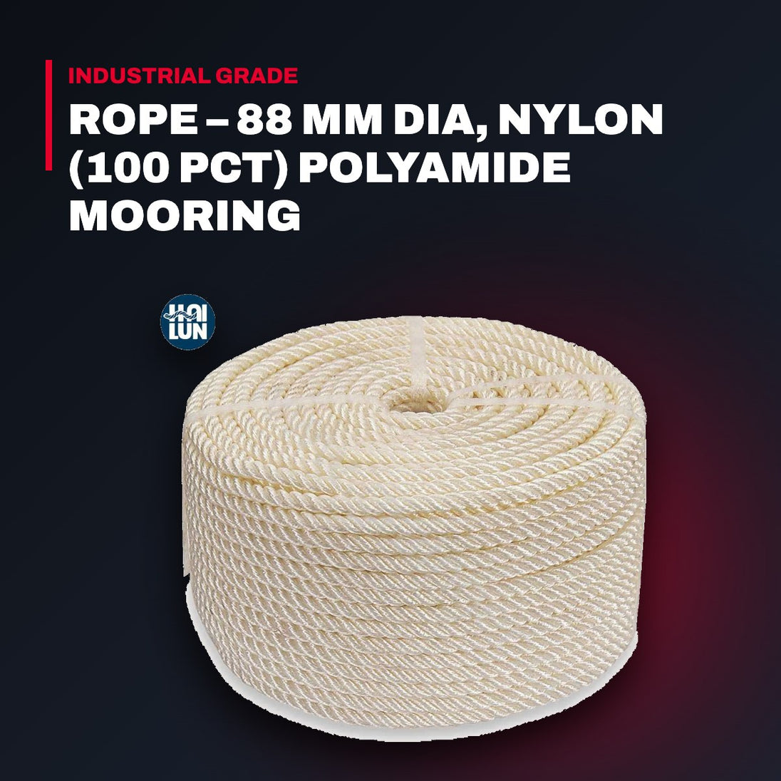 Bridon International WUA007B – Rope – 88 Mm Dia, Nylon (100 Pct) Polyamide Mooring