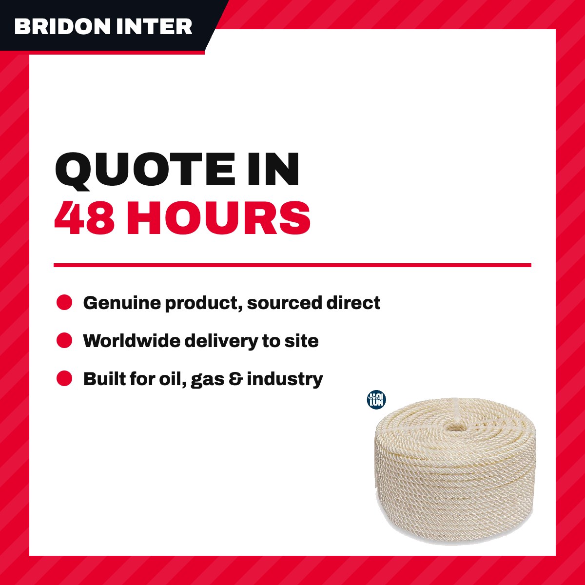 Bridon International WUA007B – Rope – 88 Mm Dia, Nylon (100 Pct) Polyamide Mooring