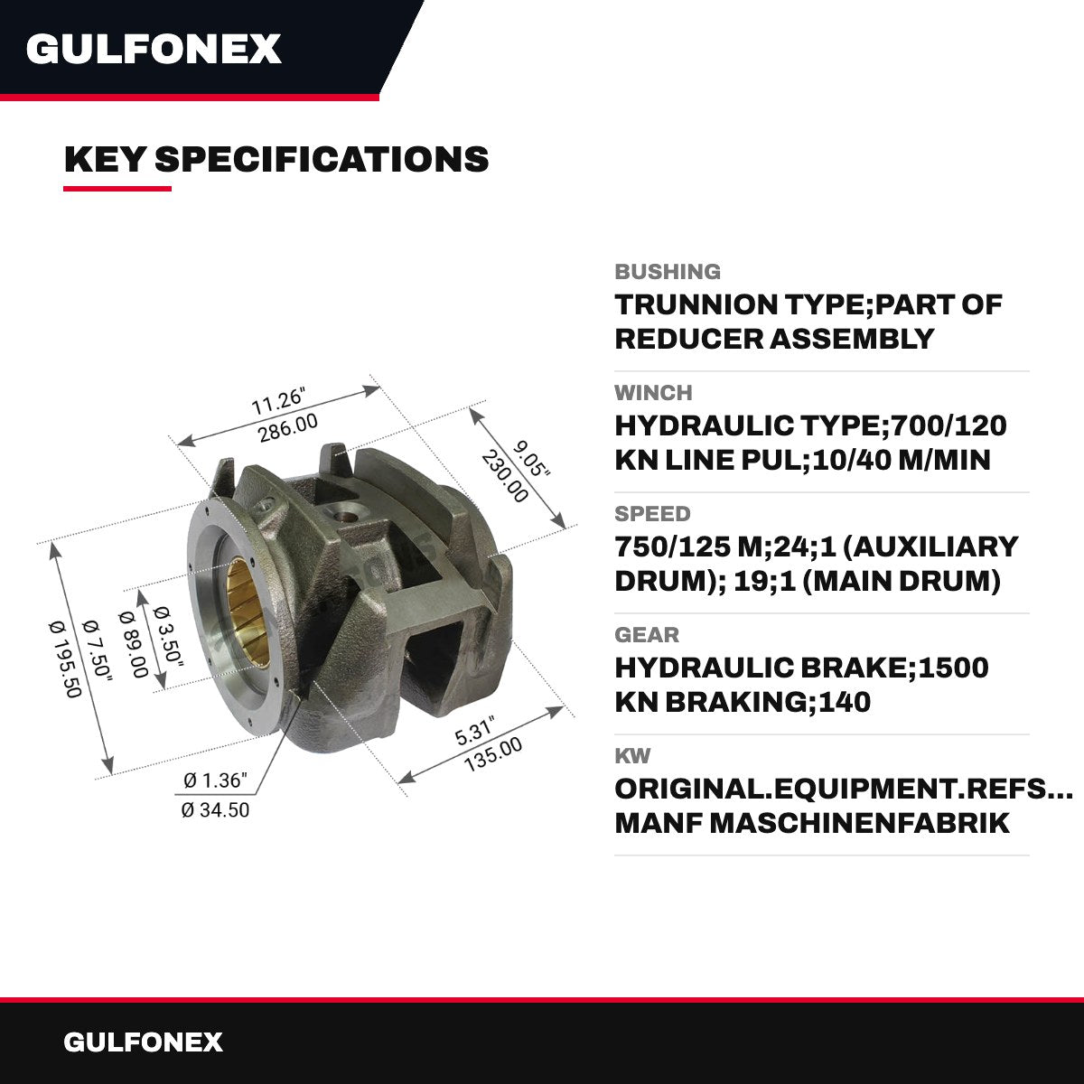 Bushing – Trunnion Type, Part Of Reducer Assembly
