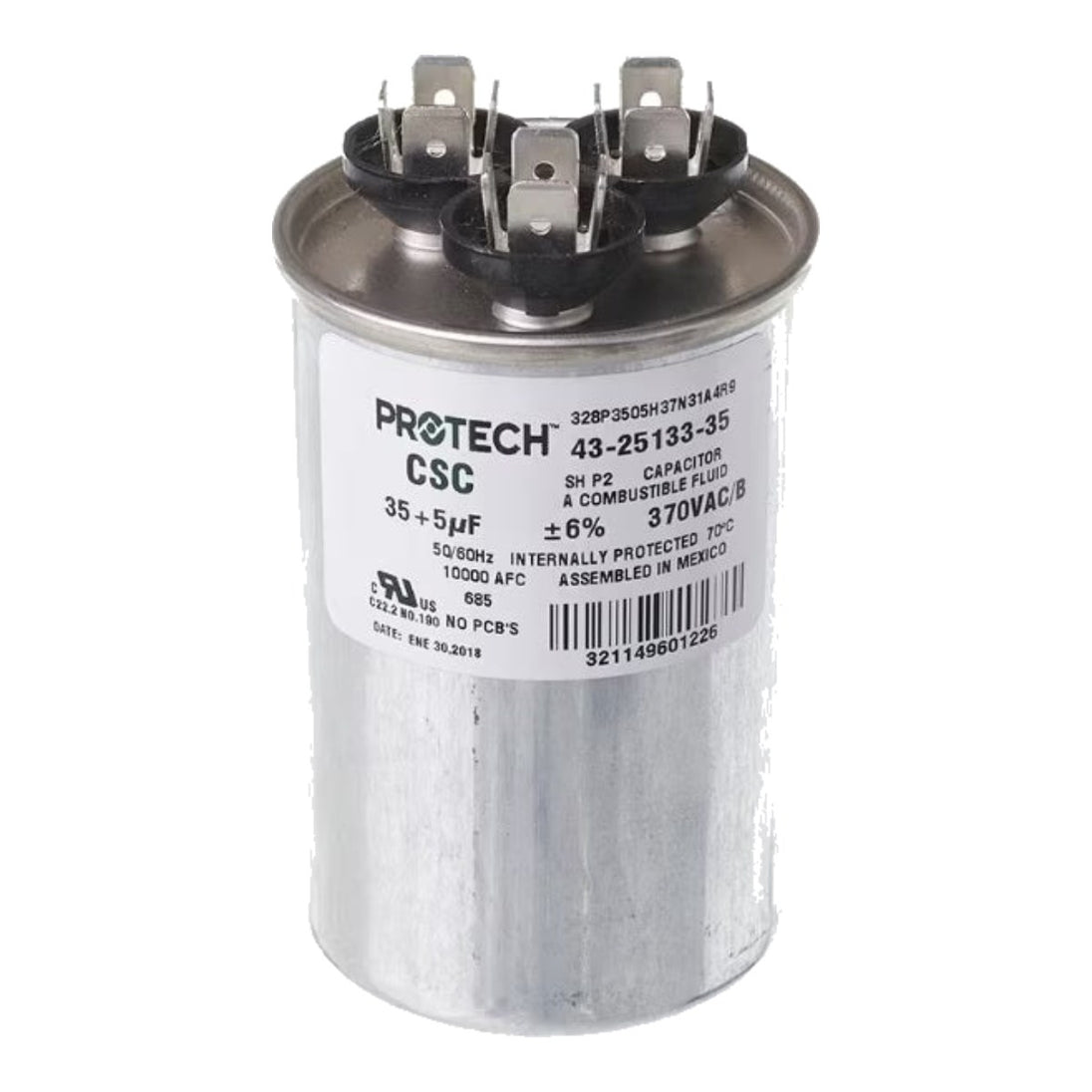 Cap-Lv – Ac,Dl,Non Pcb,370V,35+5Mfd,60Hz