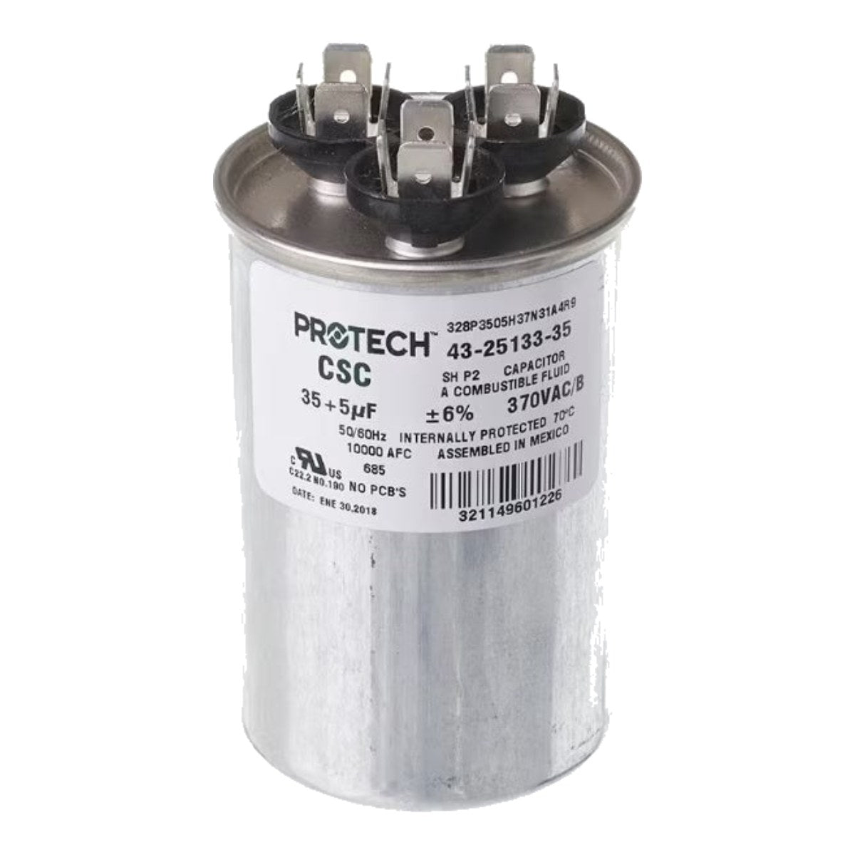 Cap-Lv – Ac,Dl,Non Pcb,370V,35+5Mfd,60Hz