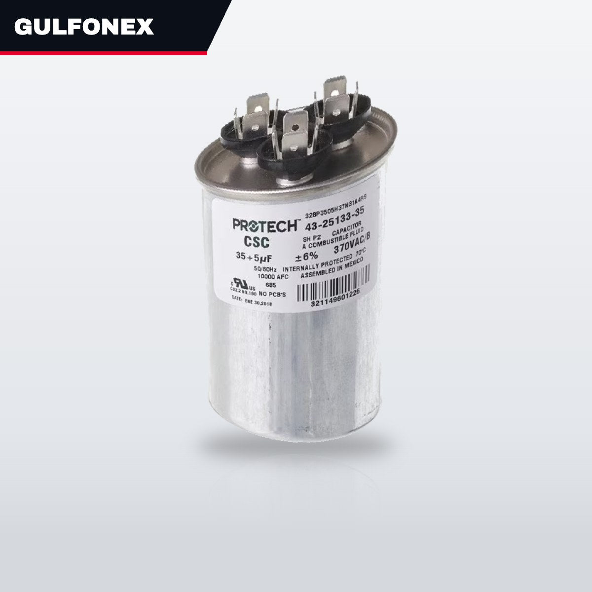 Cap-Lv – Ac,Dl,Non Pcb,370V,35+5Mfd,60Hz