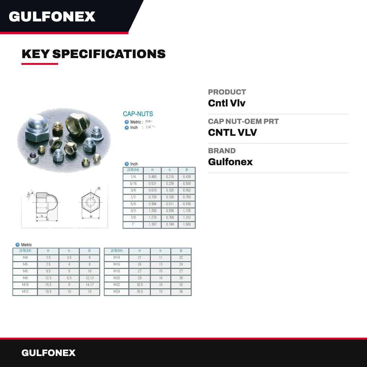 Cap Nut-Oem Prt – Cntl Vlv