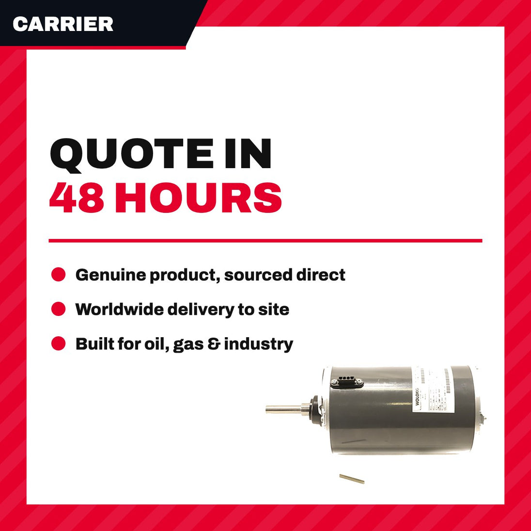 Carrier HD52AZ461 – Induction Motor 2 HP 460V 3 Ph 1140 RPM
