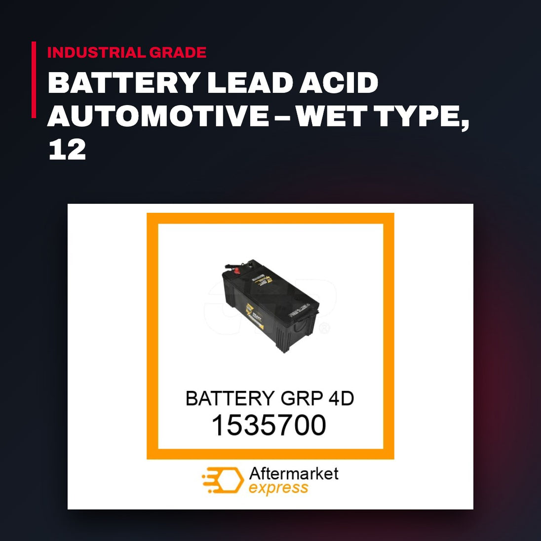 Caterpillar 1535700 – Battery Lead Acid Automotive – Wet Type, 12