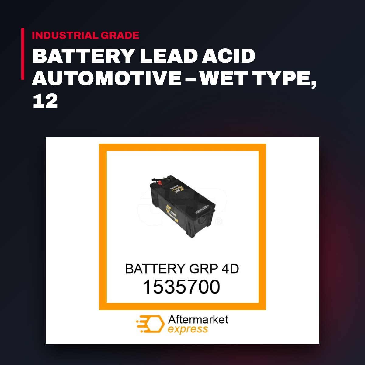 Caterpillar 1535700 – Battery Lead Acid Automotive – Wet Type, 12