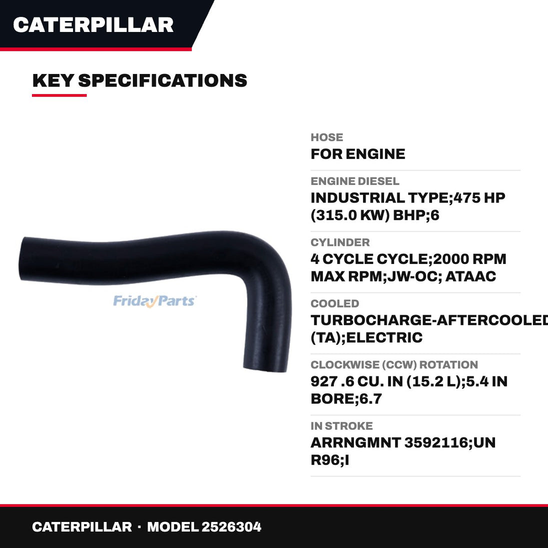 Caterpillar 2526304 – Hose – For Engine