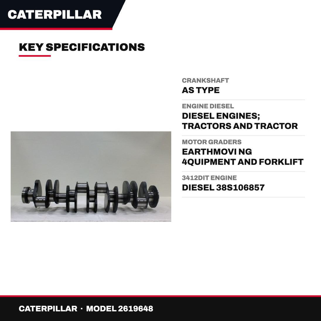 Caterpillar 2619648 – Crankshaft – As Type