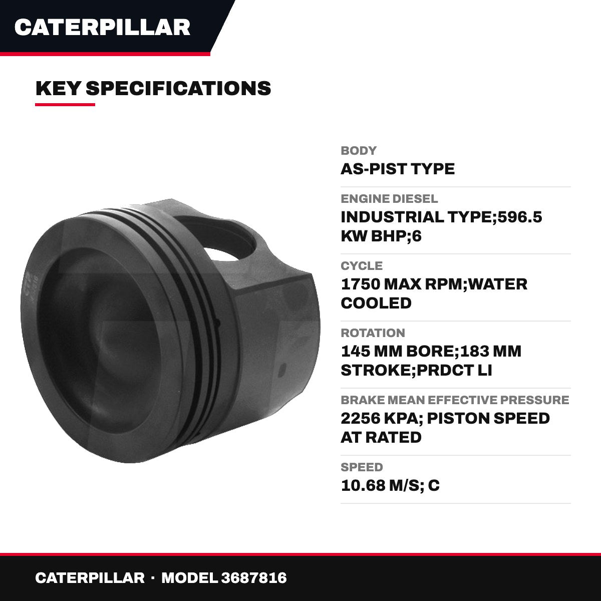 Caterpillar 3687816 – Body – As-Pist Type