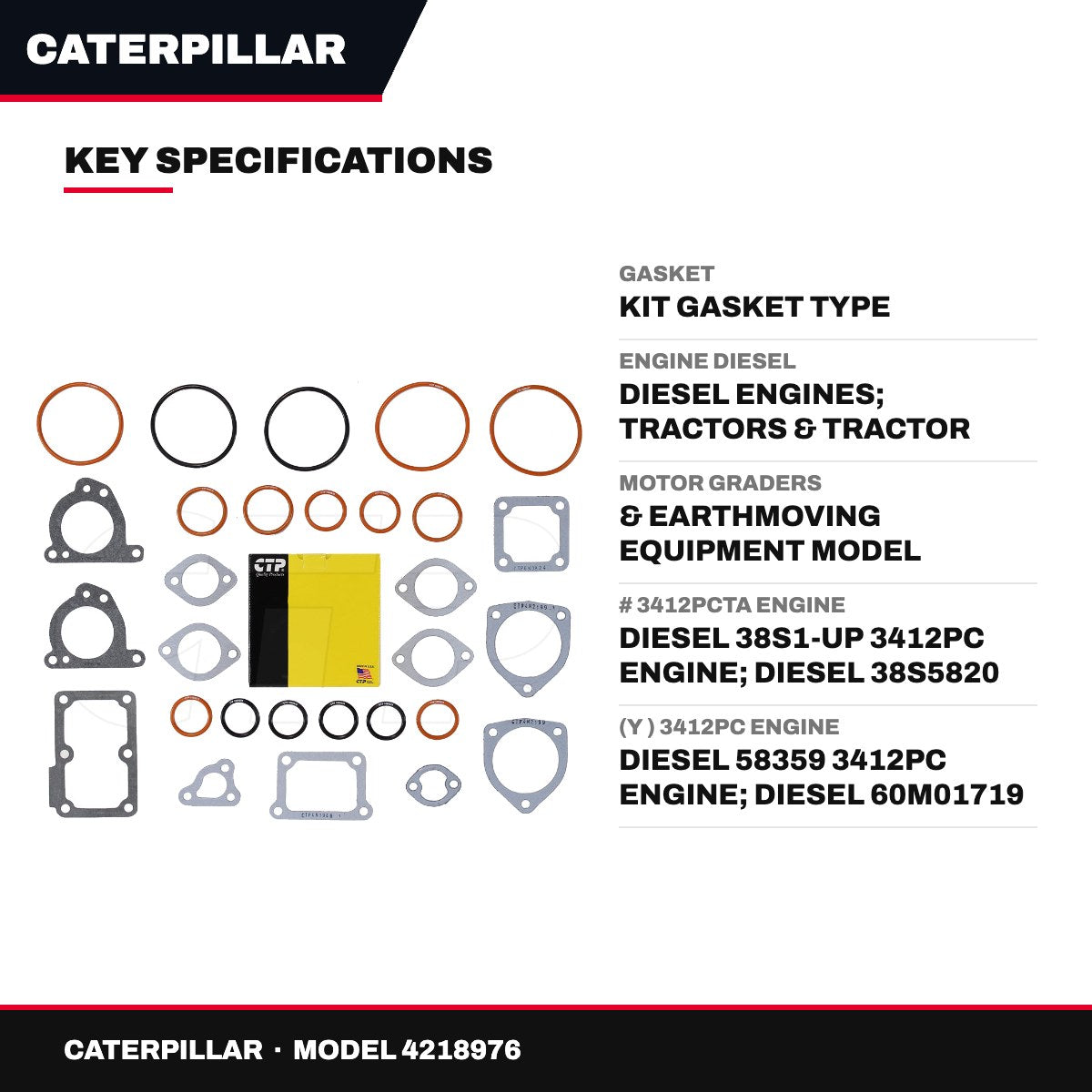 Caterpillar 4218976 – Gasket – Kit Gasket Type