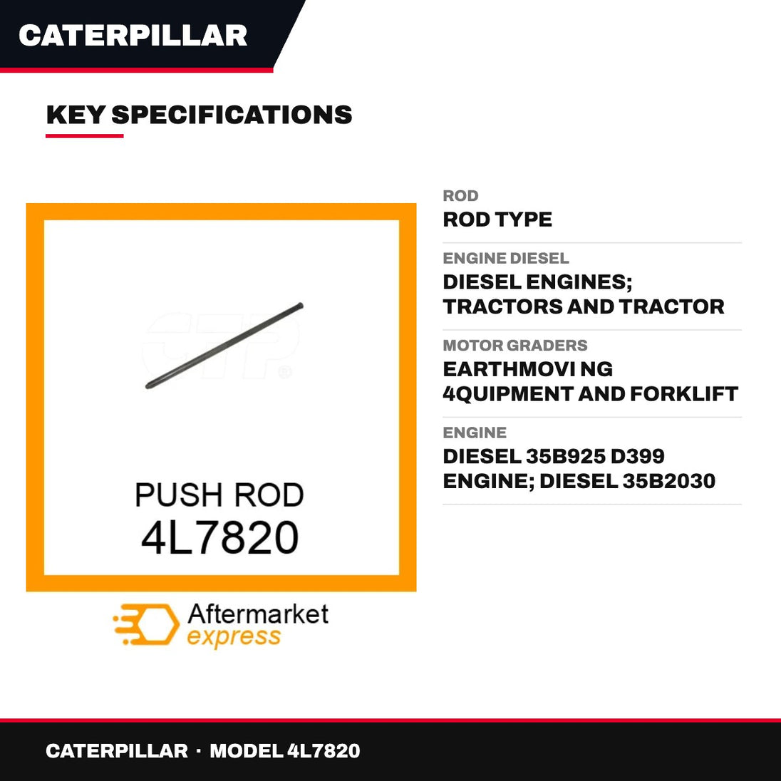 Caterpillar 4L7820 – Rod – Rod Type