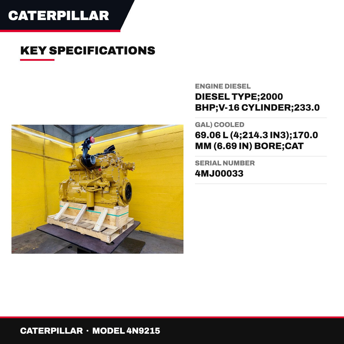 Caterpillar 4N9215 – Engine Diesel – Diesel Type, 2000 Bhp