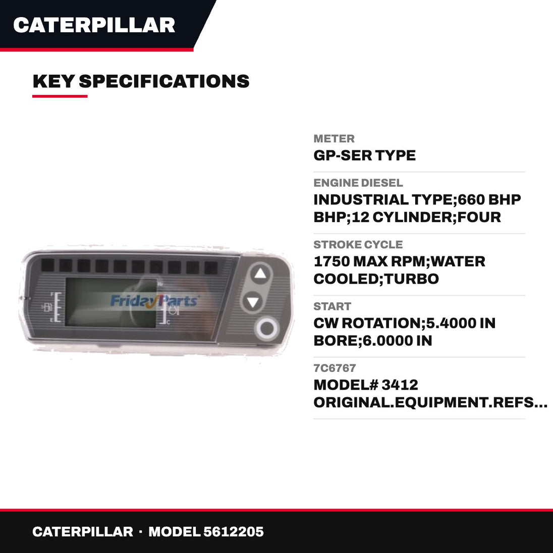 Caterpillar 5612205 – Meter – Gp-Ser Type