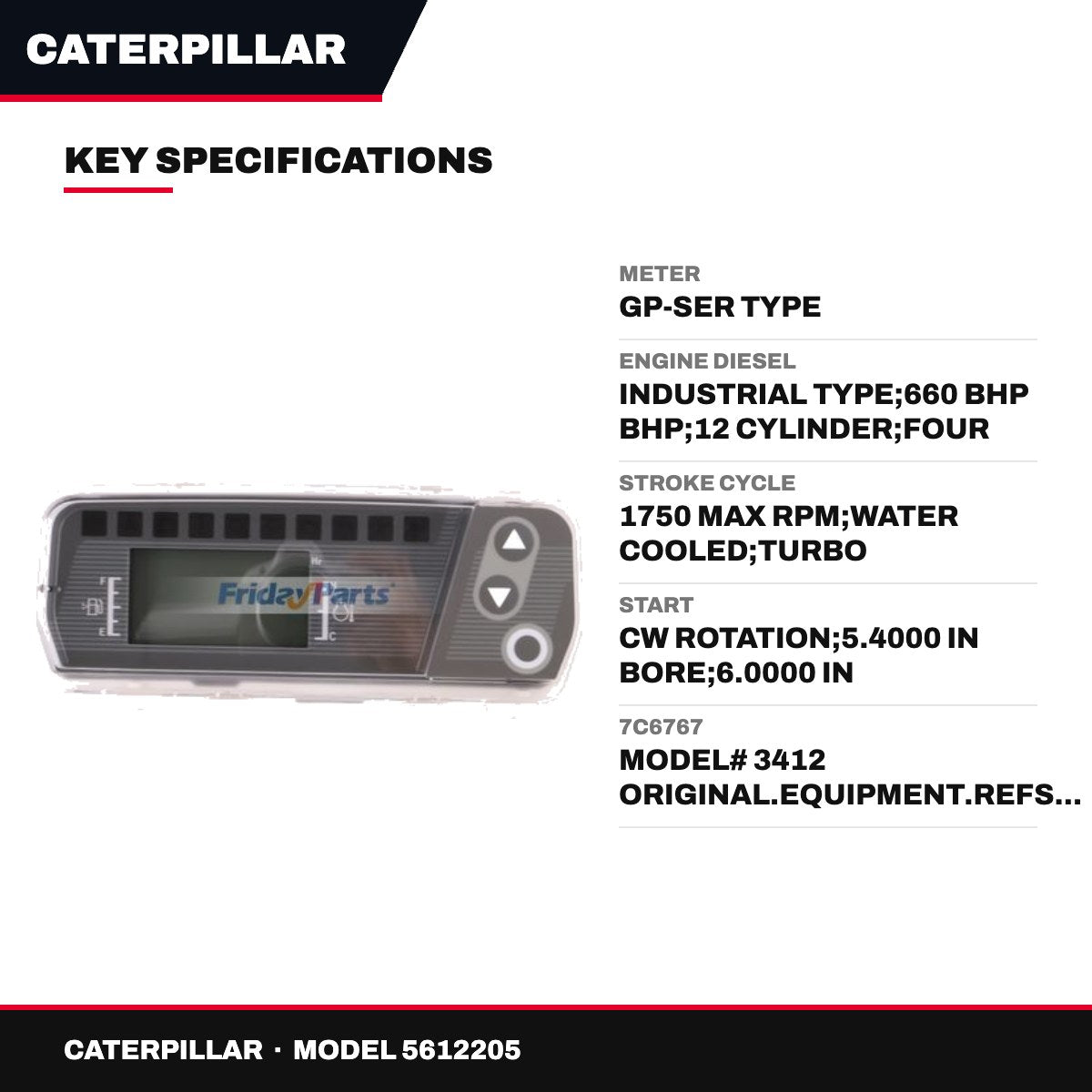 Caterpillar 5612205 – Meter – Gp-Ser Type