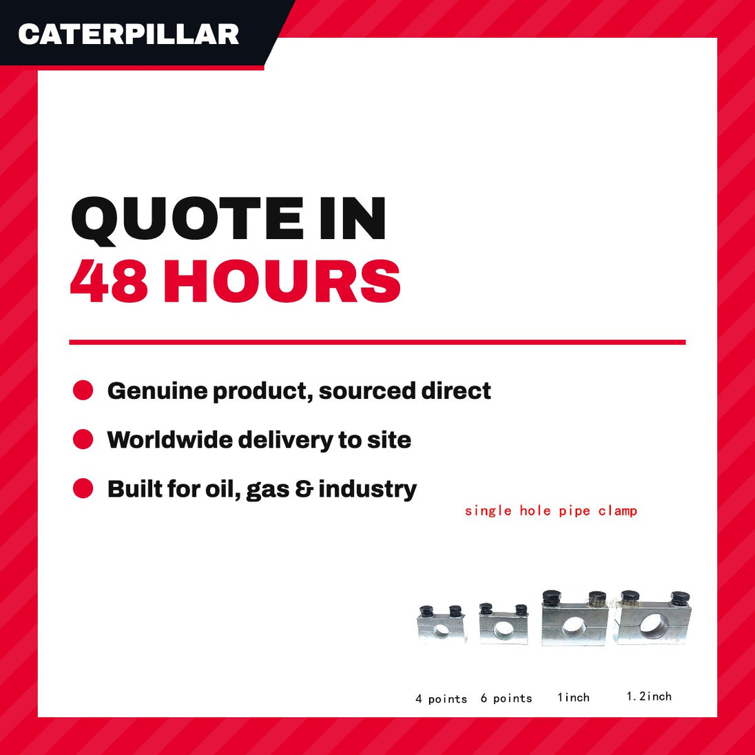 Caterpillar 9Y0047 – Clamp – Dual Tube Single Diameter Type