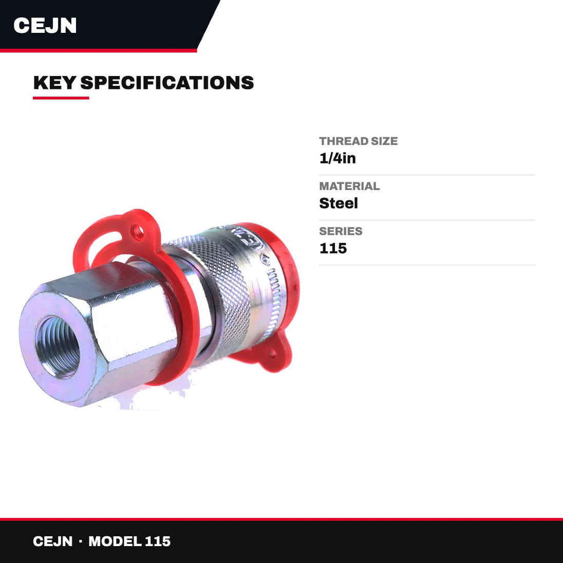 Cejn 115 – Steel Female Hydraulic Quick Connect Coupling G 1/4