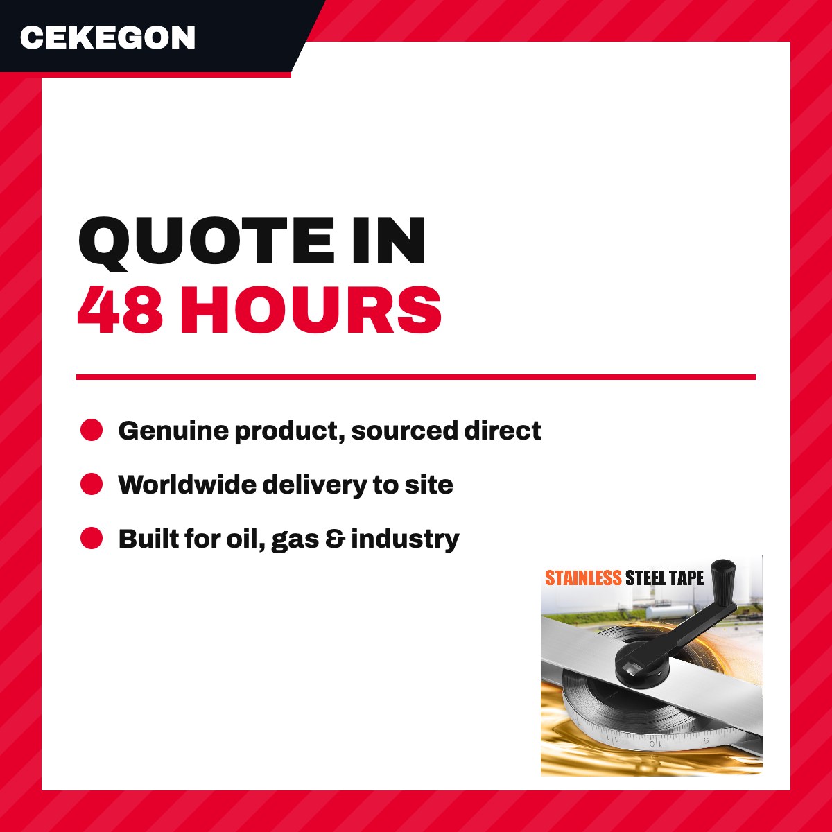 Cekegon CK-30 – Stainless Steel Gauging Tape 30M – Class I