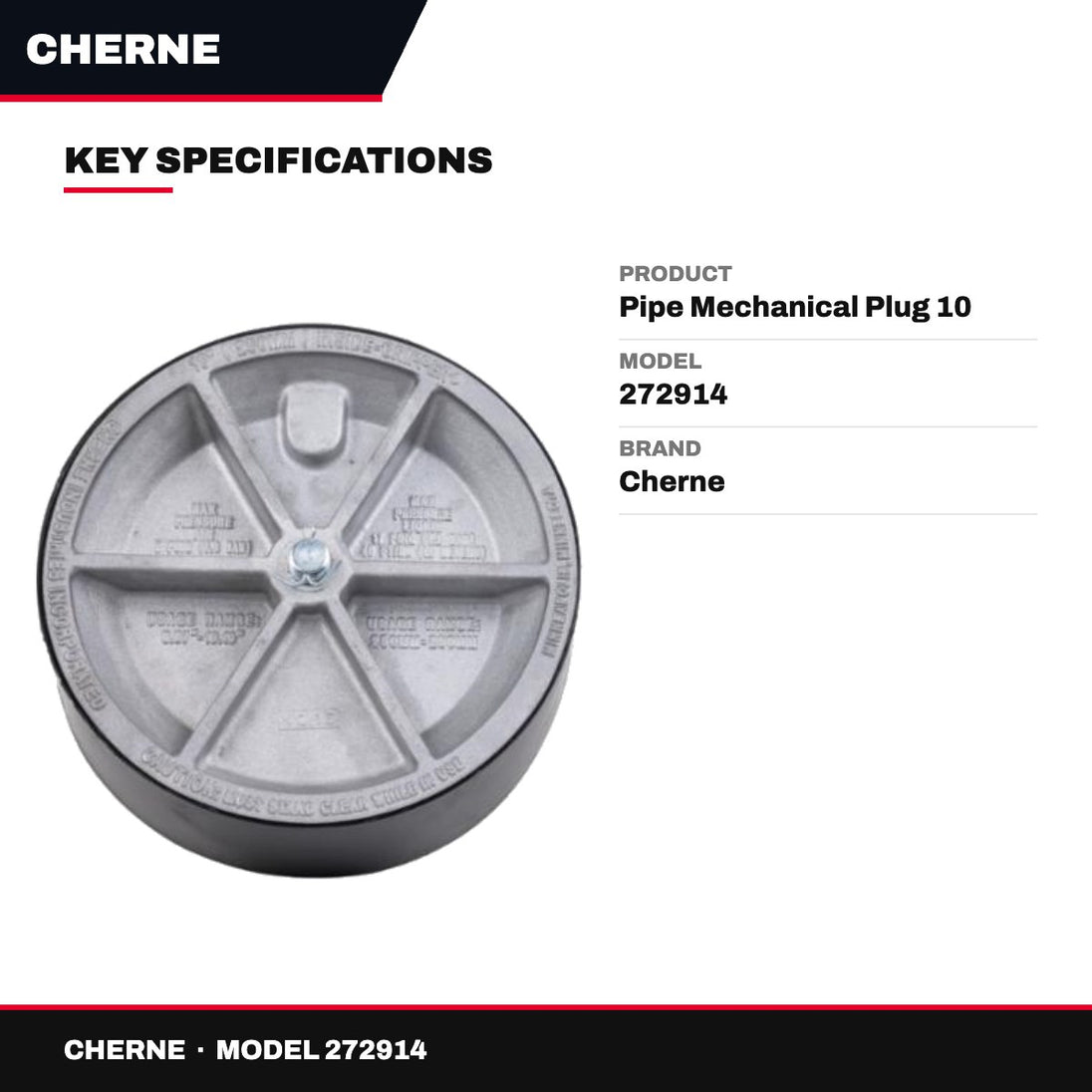 Cherne 272914 – Pipe Mechanical Plug 10