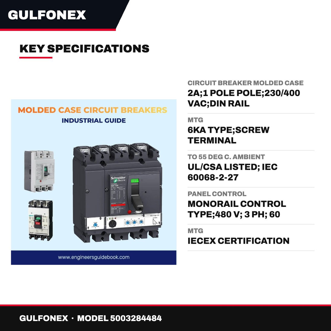 Circuit Breaker Molded Case – 2A, 1 Pole Pole