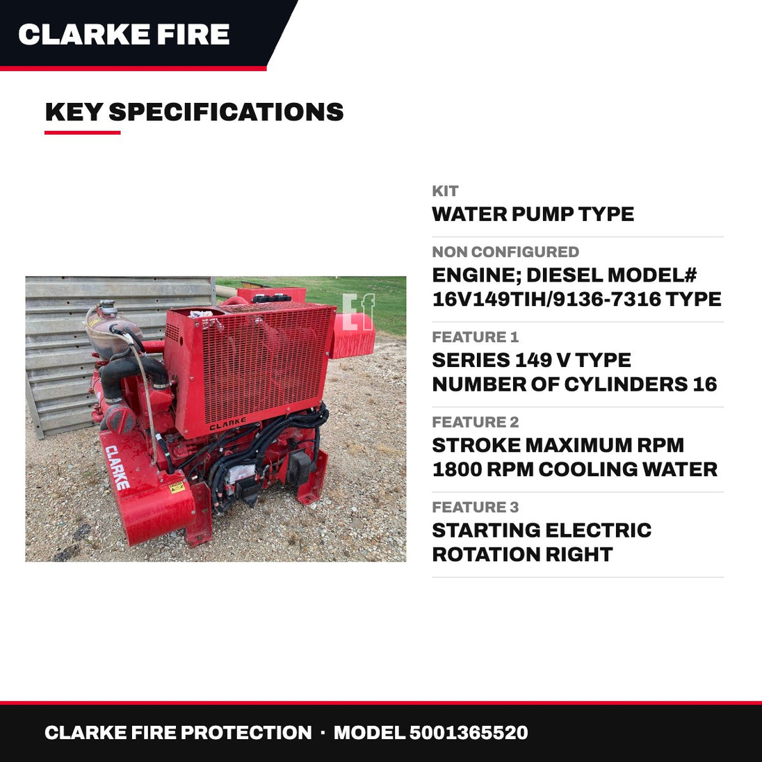 Clarke Fire Protection 5001365520 – Material Description