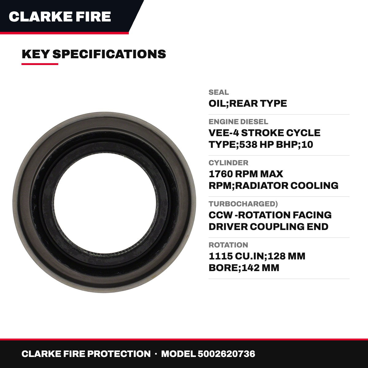 Clarke Fire Protection – Seal, Oil, Rear