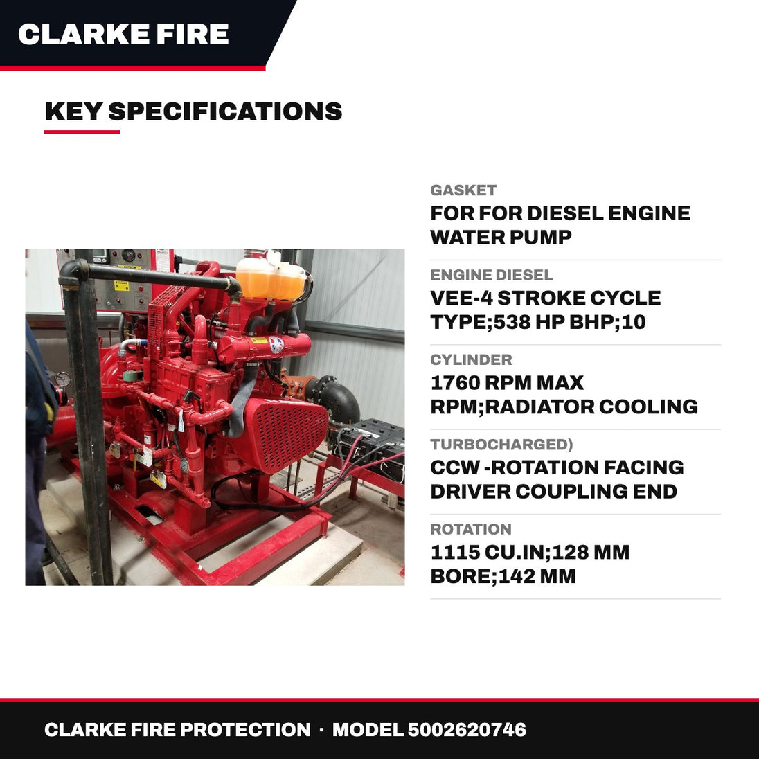 Clarke Fire Protection – Gasket, For Diesel Engine Water Pump