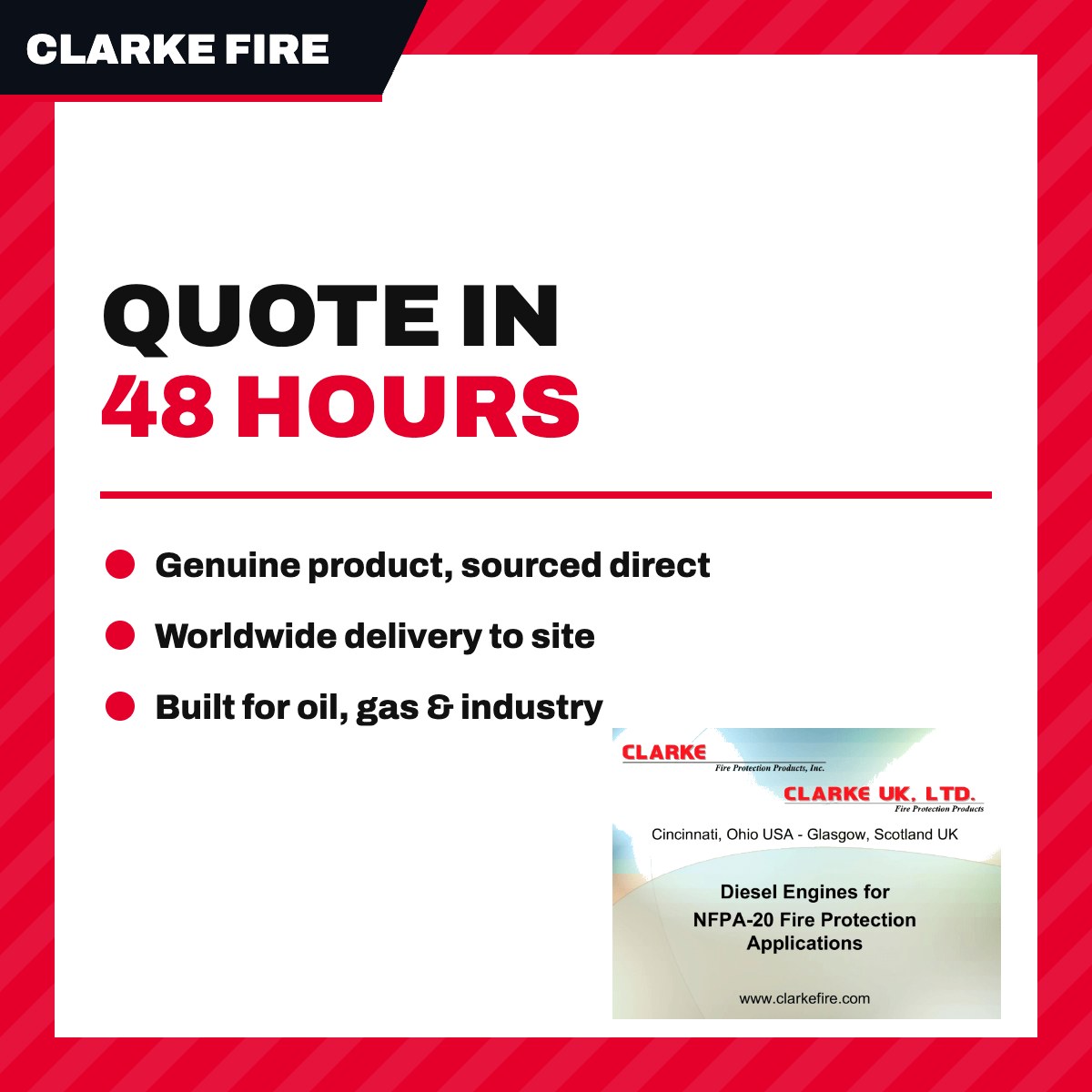 Clarke Fire Protection – Diesel Engine, Ignition (Comprission Diesel), 345 HP