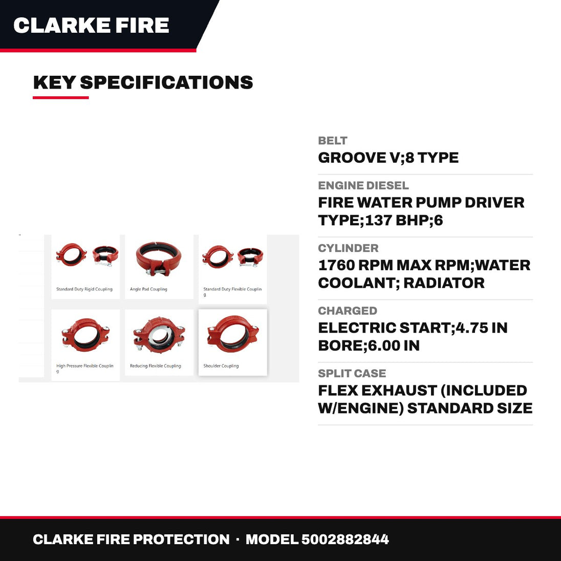 Clarke Fire Protection 5002882844 – Belt – Groove V, 8 Type