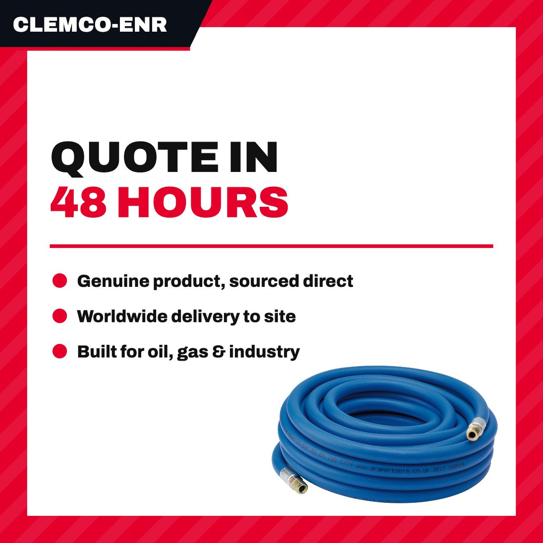 Clemco-Enroco Nl 90083 – Hose – Size 1/4 X 1/4 6Mm 40 Meter, For Twinhose Hose