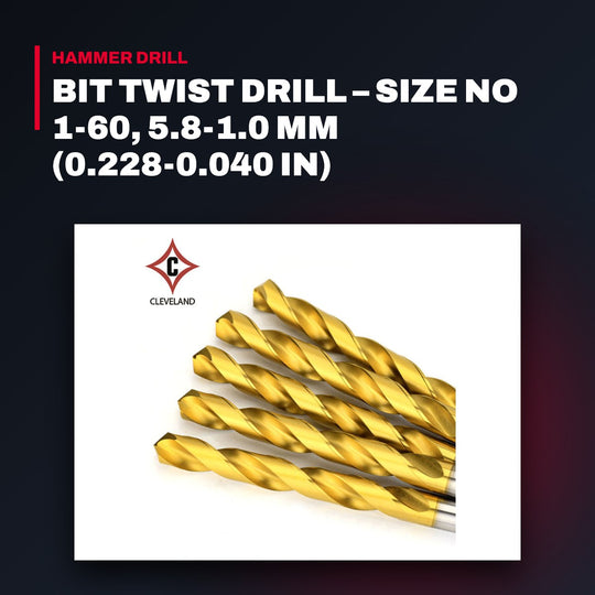 Cleveland Twist Drill Division Us 460-84 C00934 – Bit Twist Drill – Size No 1-60, 5.8-1.0 Mm (0.228-0.040 In)