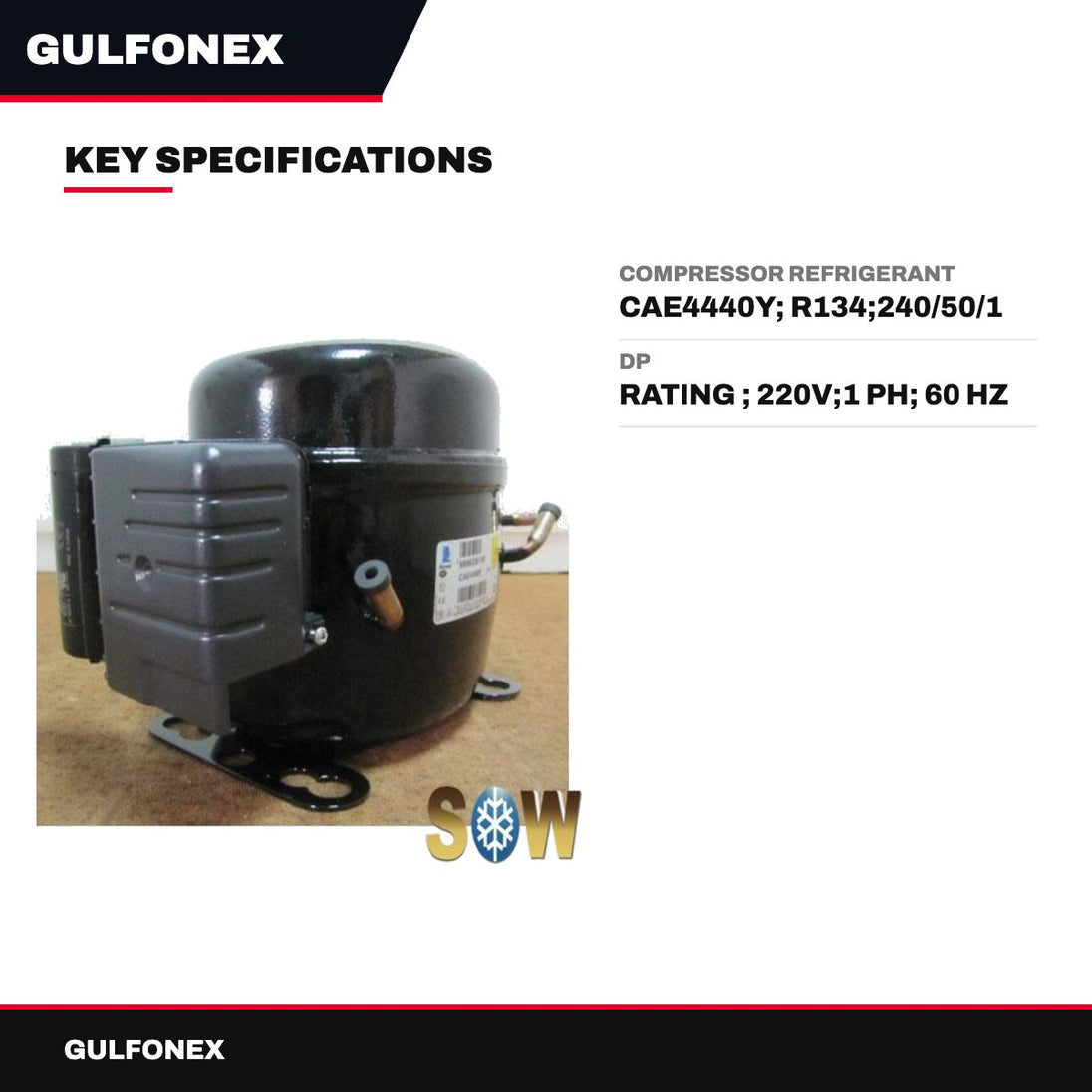 Compressor Refrigerant – Cae4440Y, R134