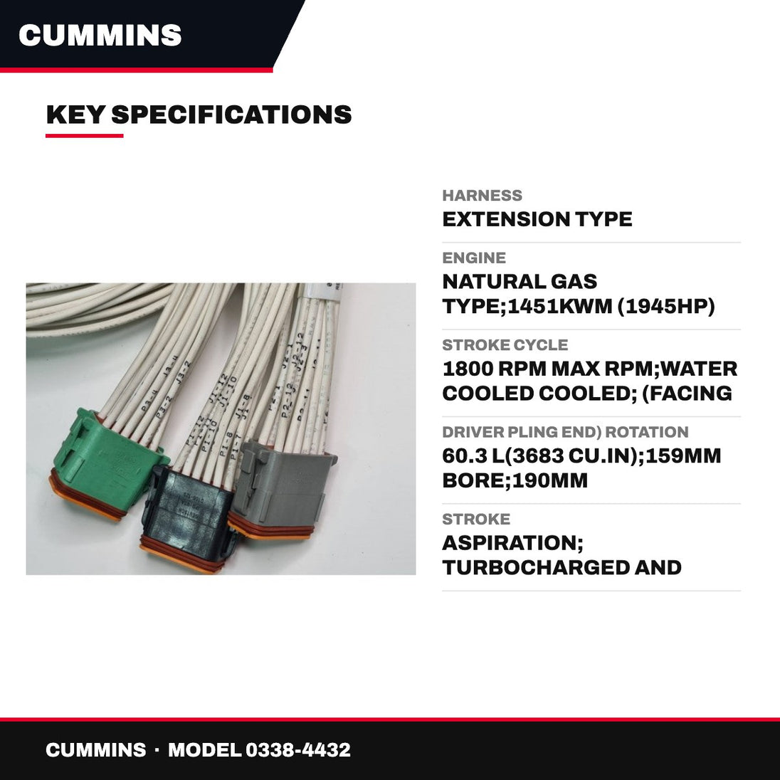 Cummins 0338-4432 – Harness – Extension Type