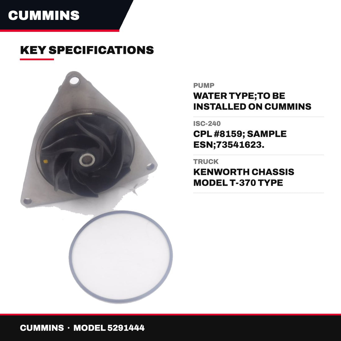 Cummins 5291444 – Pump – Water Type