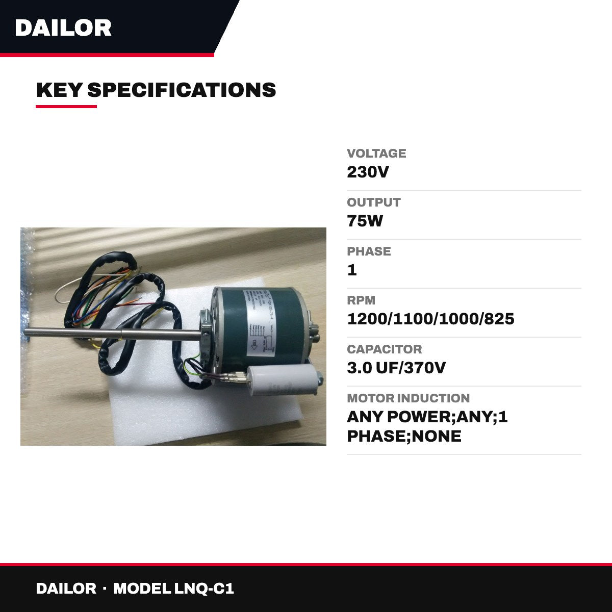 Dailor LNQ-C1 – Air Condition Fan Coil Motor