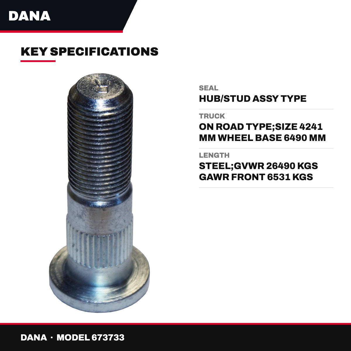 Dana 673733 – Seal – Hub/Stud Assy Type