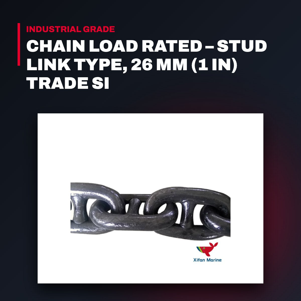 Davaine Chaines Fr CE026Q3-DT100-101 – Chain Load Rated – Stud Link Type, 26 Mm (1 In) Trade Si