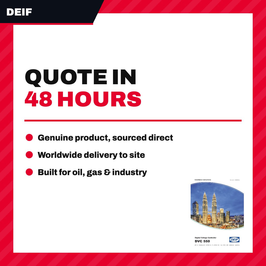 Deif DVC 550 – Vr Manufacturer - Deif Digital Voltage Controller Model No – Dvc 550