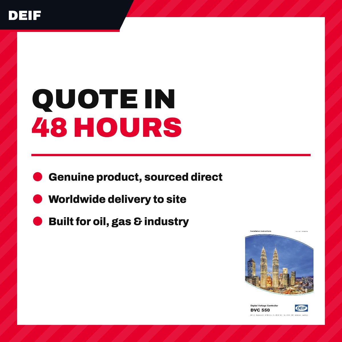 Deif DVC 550 – Vr Manufacturer - Deif Digital Voltage Controller Model No – Dvc 550