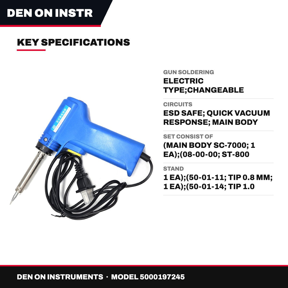 Den On Instruments – Electric Gun Soldering, Changeable Screw Tip