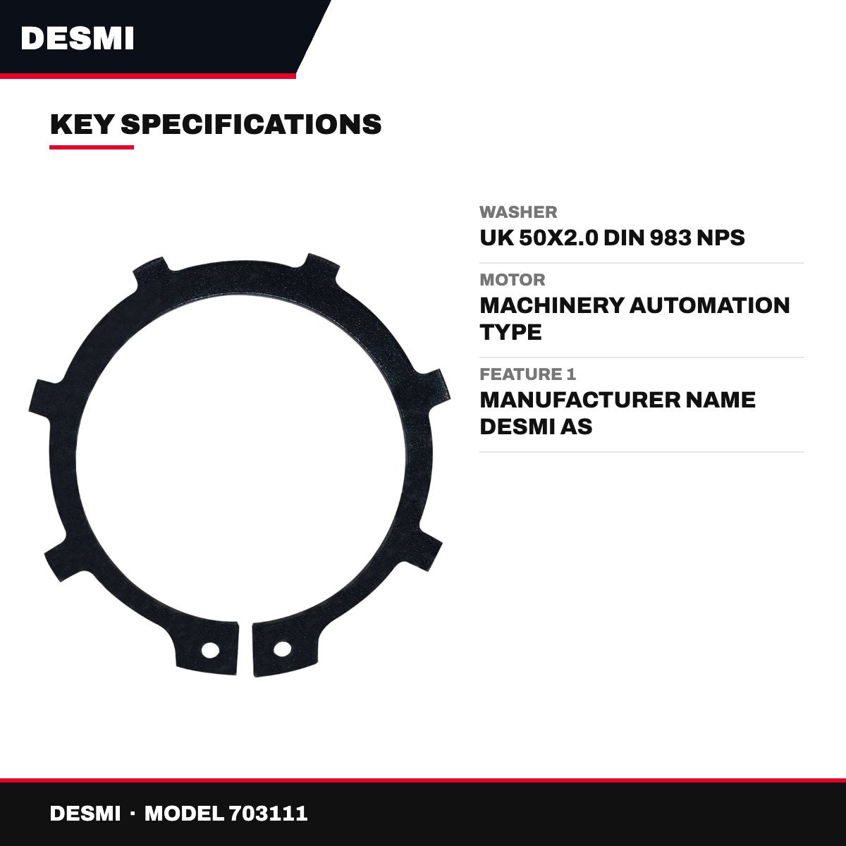 Desmi 703111 – Washer – Uk 50X2.0 Din 983 Nps